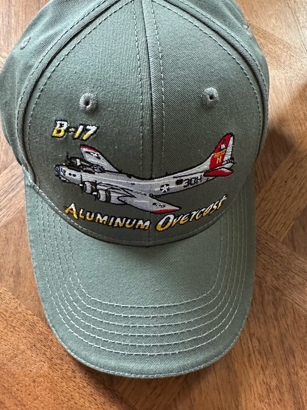 B-17 Aluminum Overcast Embroidered Baseball Cap - Olive